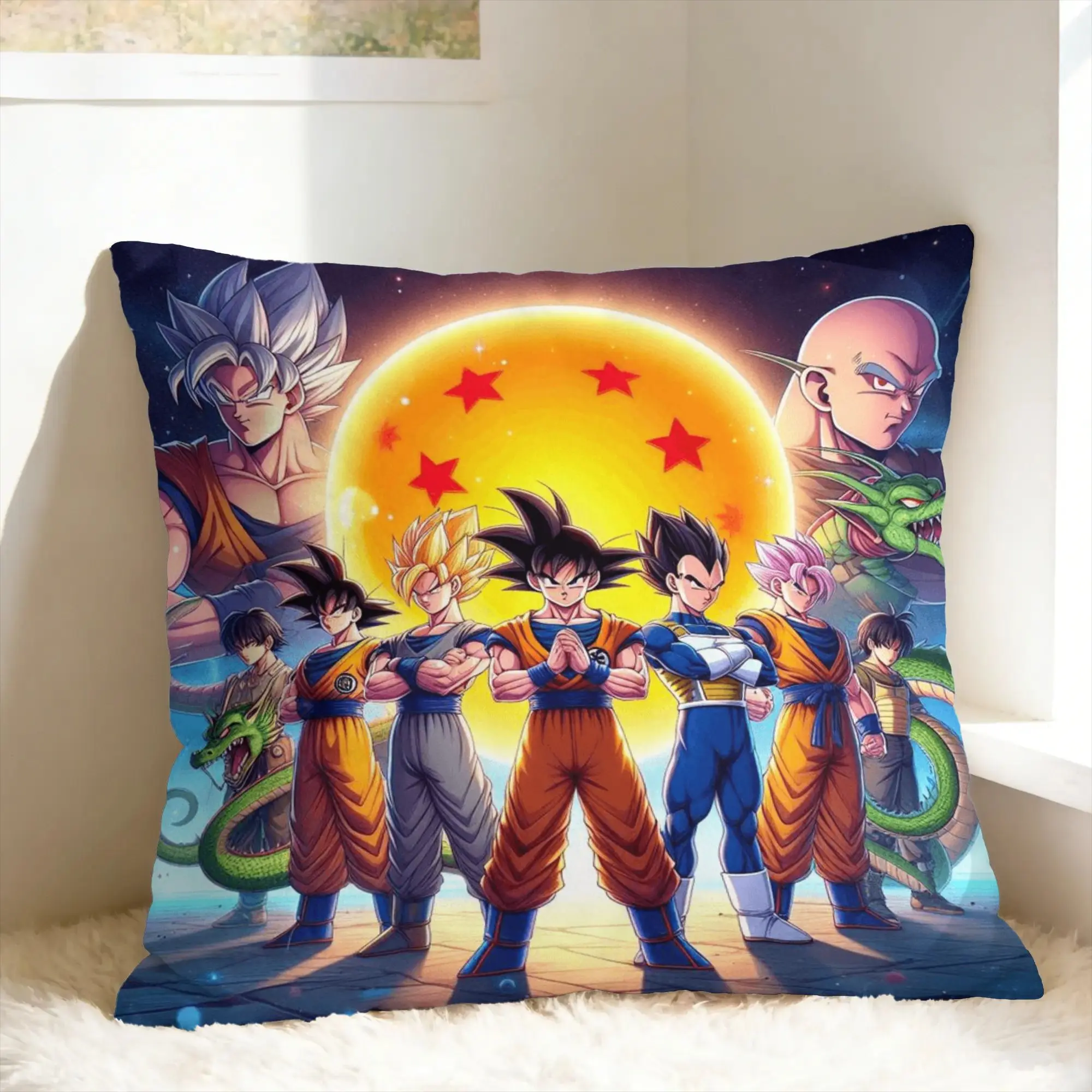 D-Dragon Anime Pillow Cover  Comfy Cushion Cover Cute Funny Pillow Case For Sofa Home Decor
