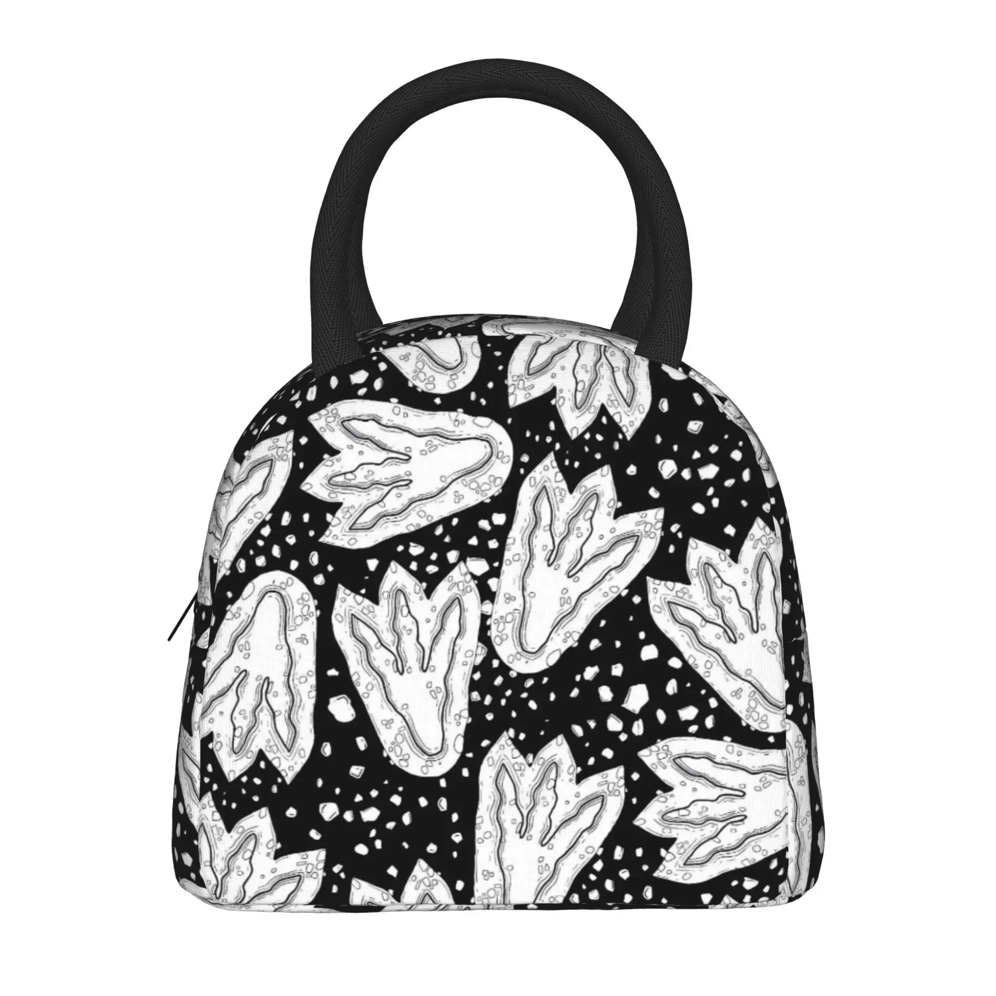 

Dinosaur footprint tracks Lunch Bag Fun Lunch Box For Child Office Convenient Cooler Bag Oxford Graphic Thermal Lunch Bags