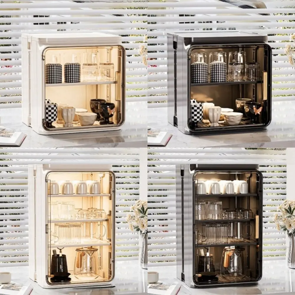 

Пылезащитная настольная подставка для хранения чашек, многофункциональная подставка для посуды, кухонный шкаф, магнитный штабелируемый органайзер для чайного сервиза