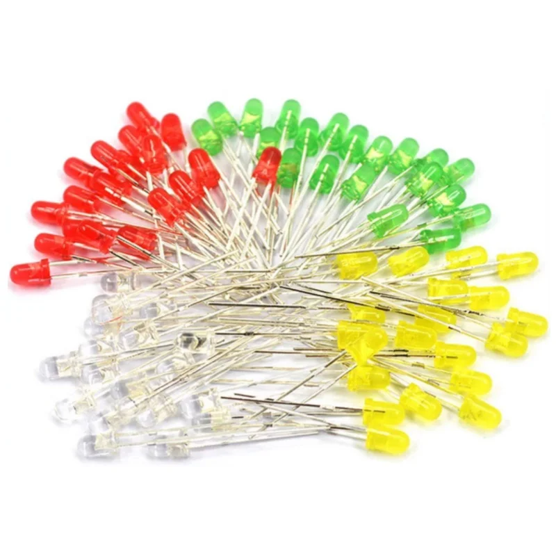 60-300pcs 3MM 5mm  LED Diode  F3 F5 Assorted Kit Light Emitting Diode In-Line Lamp Beads LED White Green Red Blue Yellow DIY new