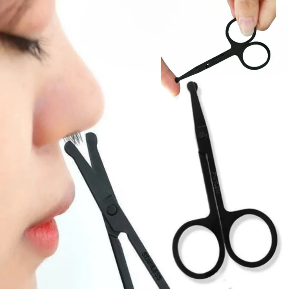 Specialized Nose Hair Scissors Stainless Steel Round Head Beauty Trimmer Nose Hair Trimmer Portable Ergonomics Nose Hair Cutter