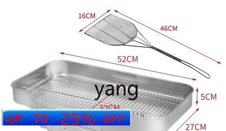 

LMMstainless steel drain pan commercial skewers oil control pan edge fritters frame