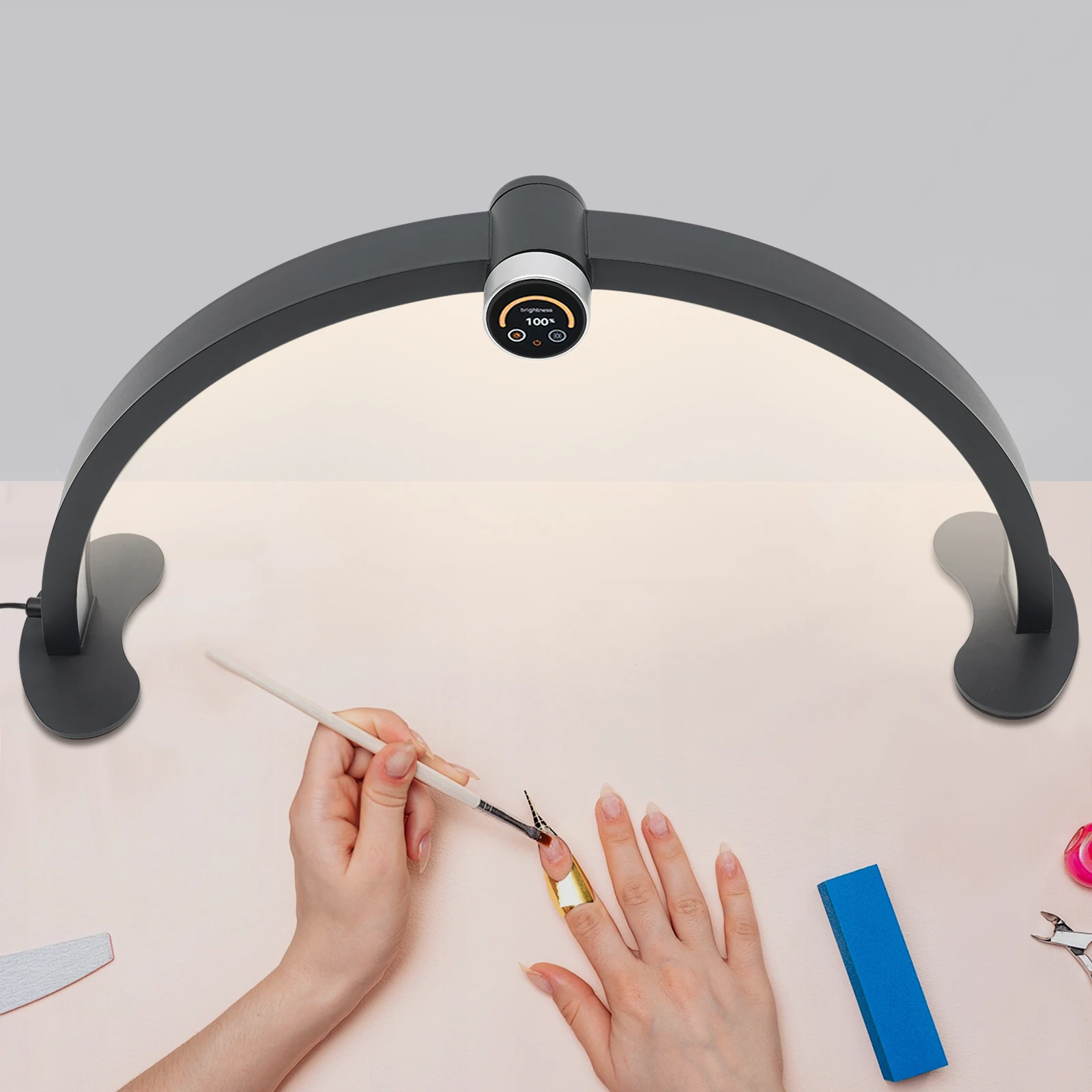 Lampe de bureau LED Half Moon, Nail Art Light, Sister Brightness, 3000K-6000K