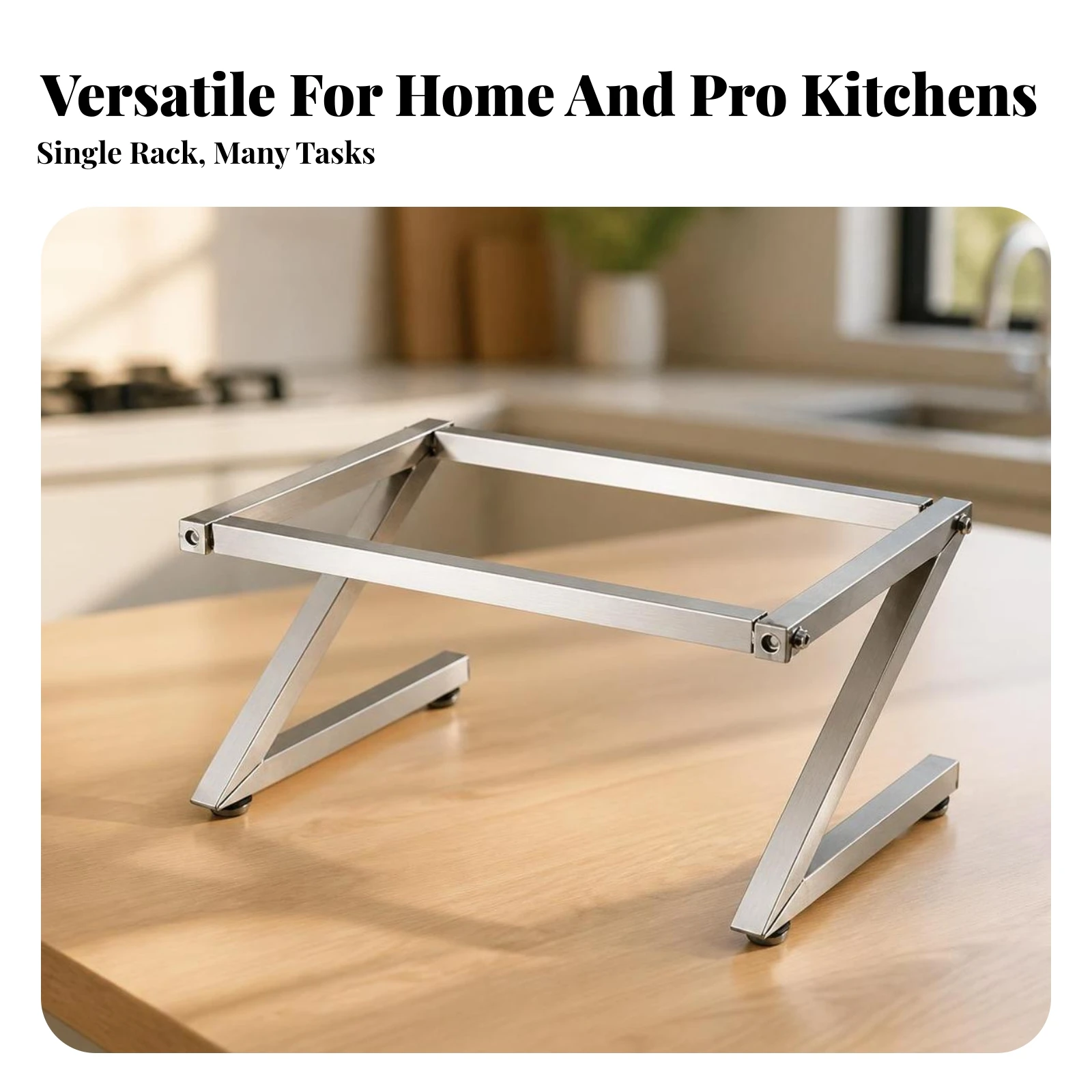 Countertop Condiment Holder Compact Stainless Steel Condiment Rack Inclined Organizer Shelf Strong for Home Cooks, Kitchen