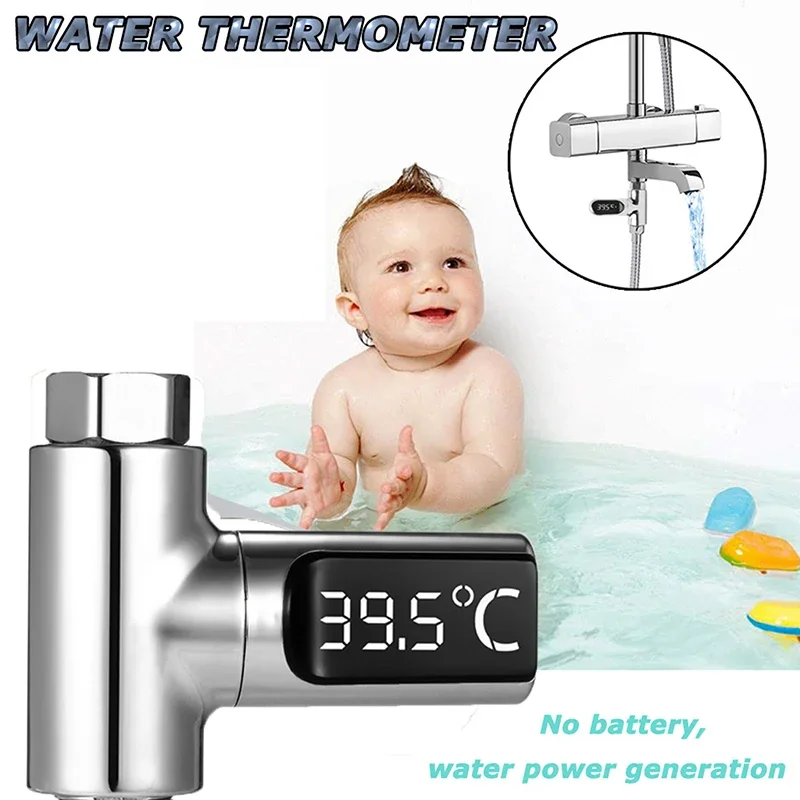 Hot Tub Water Temperature Monitor Electricity LED Display Home Shower Faucets Water Thermometer Bathing Temperature Meter