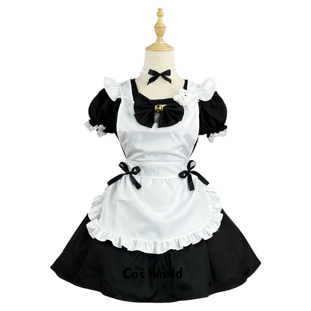 

S-5XL Japanese Lolita Sweet Maidservant Maid Restaurant Apron Dress Uniform Outfits Anime Cosplay Costume