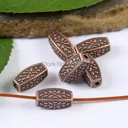 20pcs 12*5mm Copper Tone Inerratic Tube Spacer Beads H1946 Beads for Jewelry Making