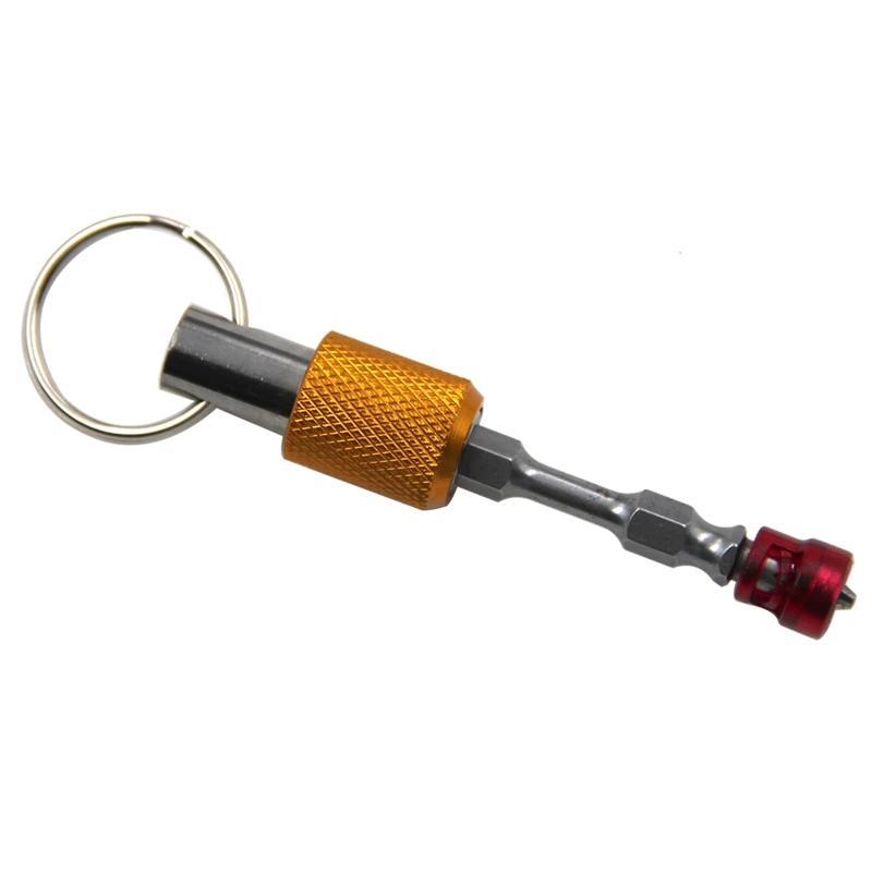 Barra extensión 5x1/4 pulgadas, vástago hexagonal liberación rápida, soporte para puntas destornillador, llavero,