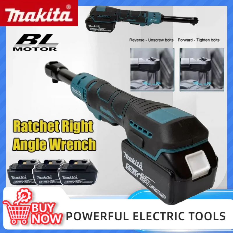 

Makita Cordless Ratchet Wrench Extended Head Removal Screw Nut 220N.m 3/8" 1/2" Electric Driver Power Tools For Makita Battery