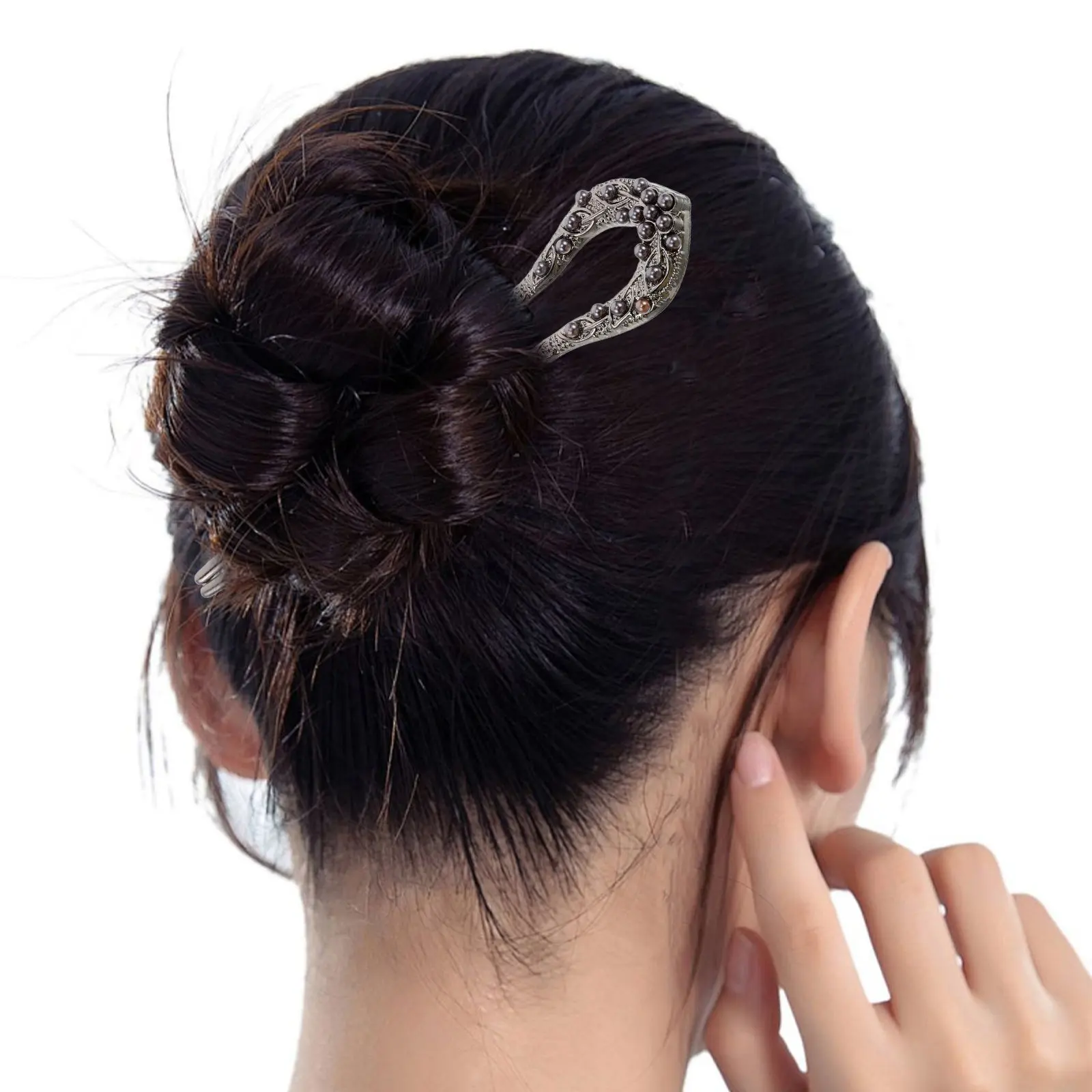 

Elegant U Shaped Hairpin with Pearl Leaf Motif Chinese Hair Accessories for Bridal Wedding Updos Bridesmaid Styling Asian Hair