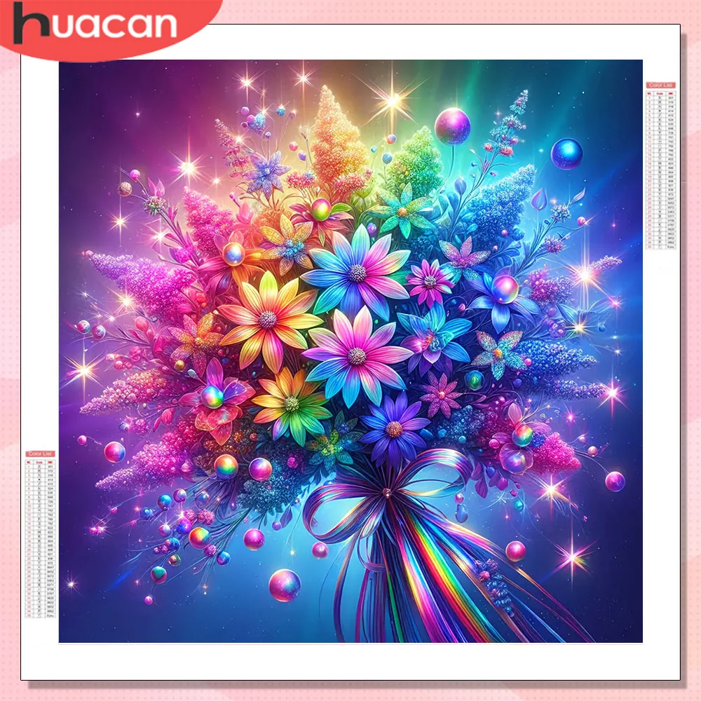 

HUACAN Diamond Mosaic Kits Daisy Flower Full Square Round Drill Diamond Painting Floral Picture Rhinestones Home Decor Art Kits