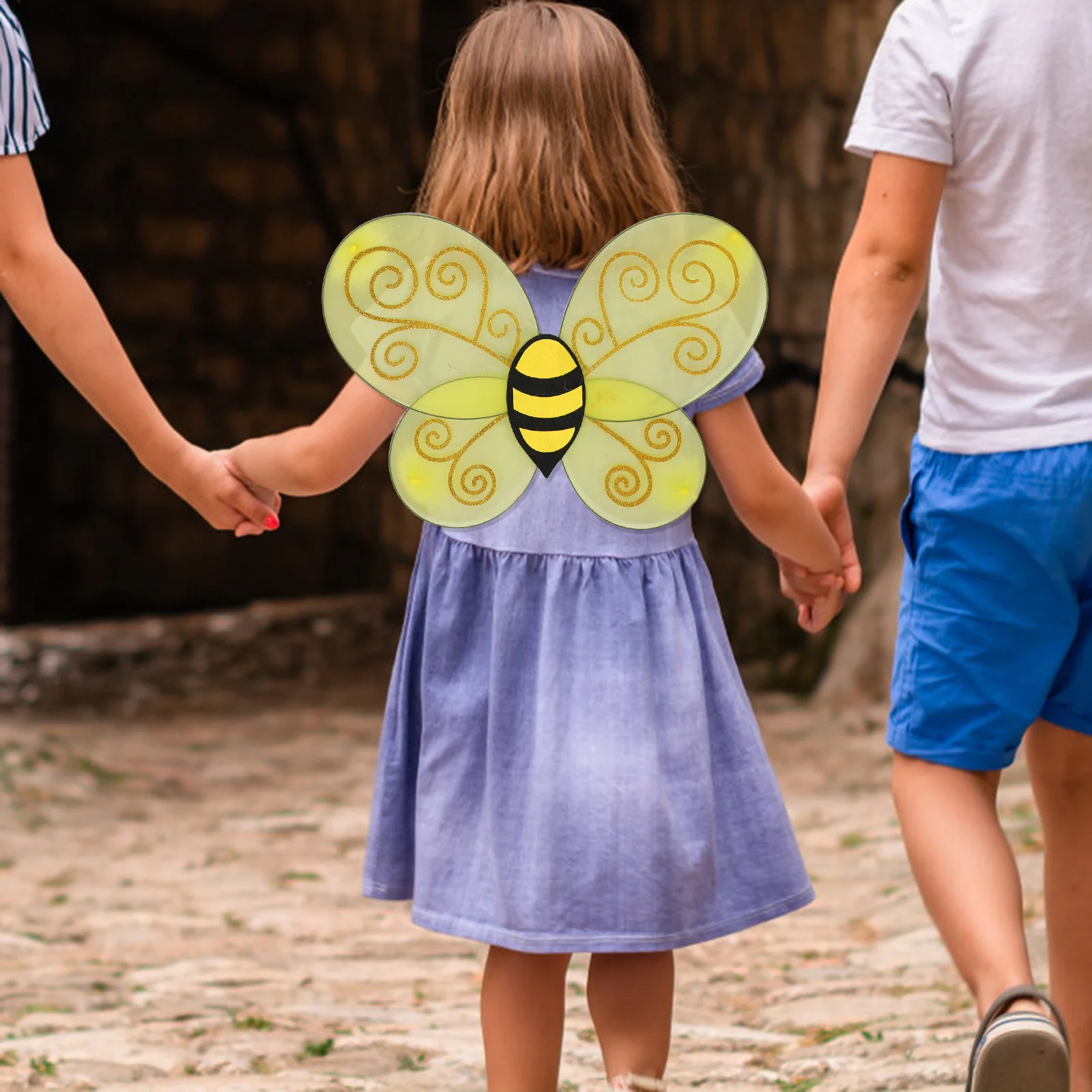 1 مجموعة أطفال النحل زي أجنحة عقال مجموعة واقعية النحل تأثيري اكسسوارات للحفلات المرحلة يلعب فستان مناسبات #1