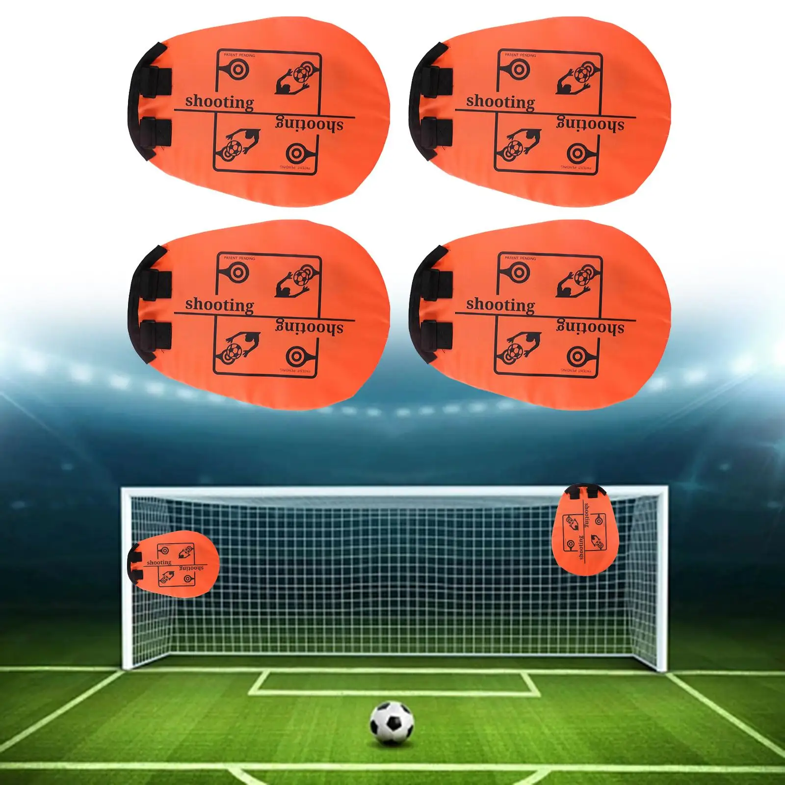 

4x Football Training Shooting Target Accessory Easy to Attach Durable Soccer Target Goal for Kick Practice Improve Accuracy