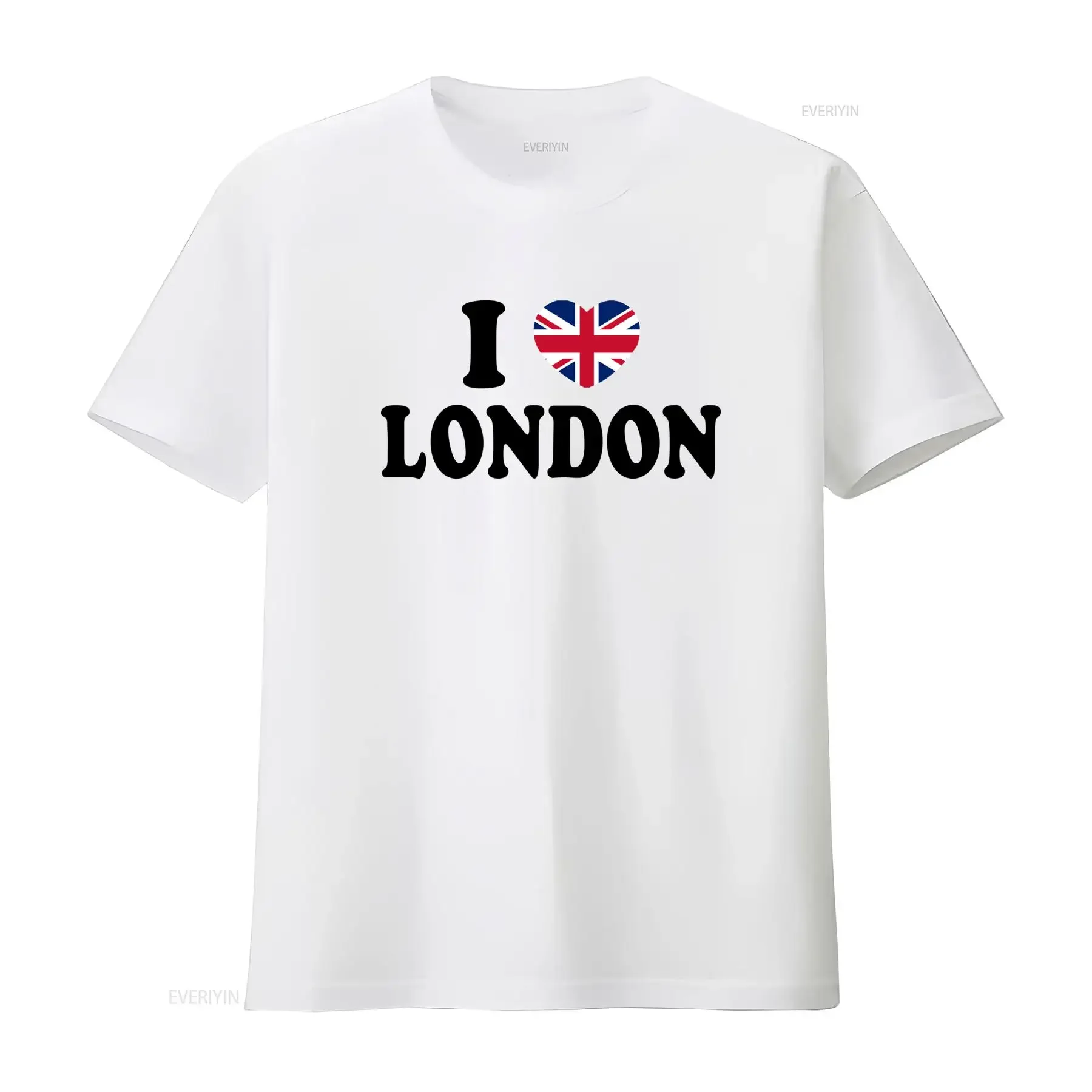 Casual Patriotic Union Jack Heart Print T Shirt vintage Washed Stylish Slightly Unisex Breathable graphic Soft Stretched