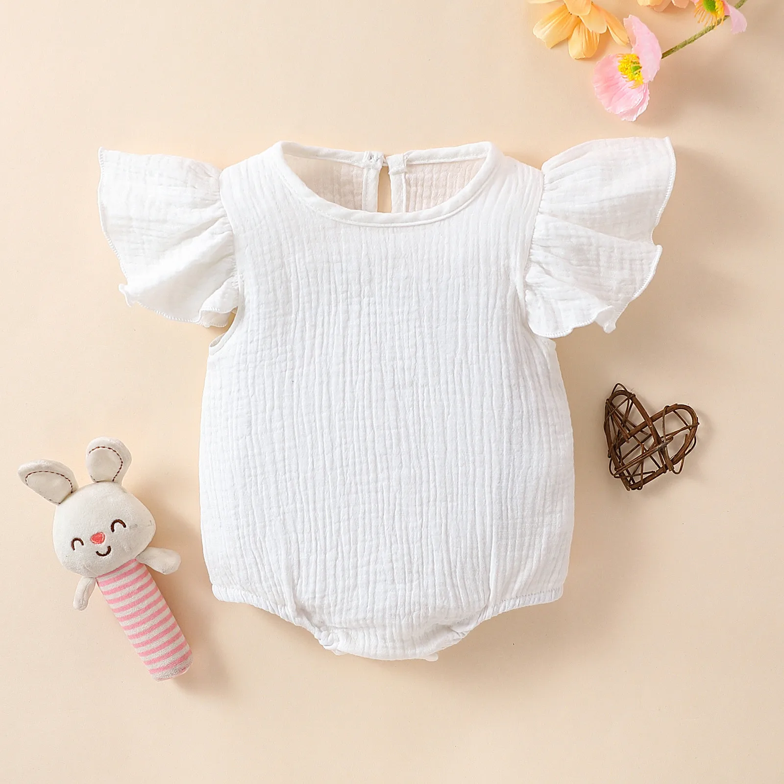 Newborn Girl Romper Autumn Winter Baby Girl Sleeveless Solid Color Jumpsuit Infant Girl Bodysuit Baby Cute Clothes 0-2 Years Old