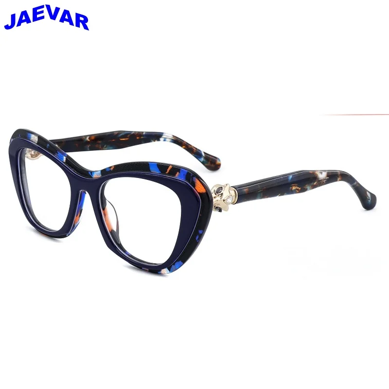 

JAEVAR New Plate Eyeframe Large Frame Elliptical Women's Eyeframe Retro Two Color Optical Prescription Frame 2503TU