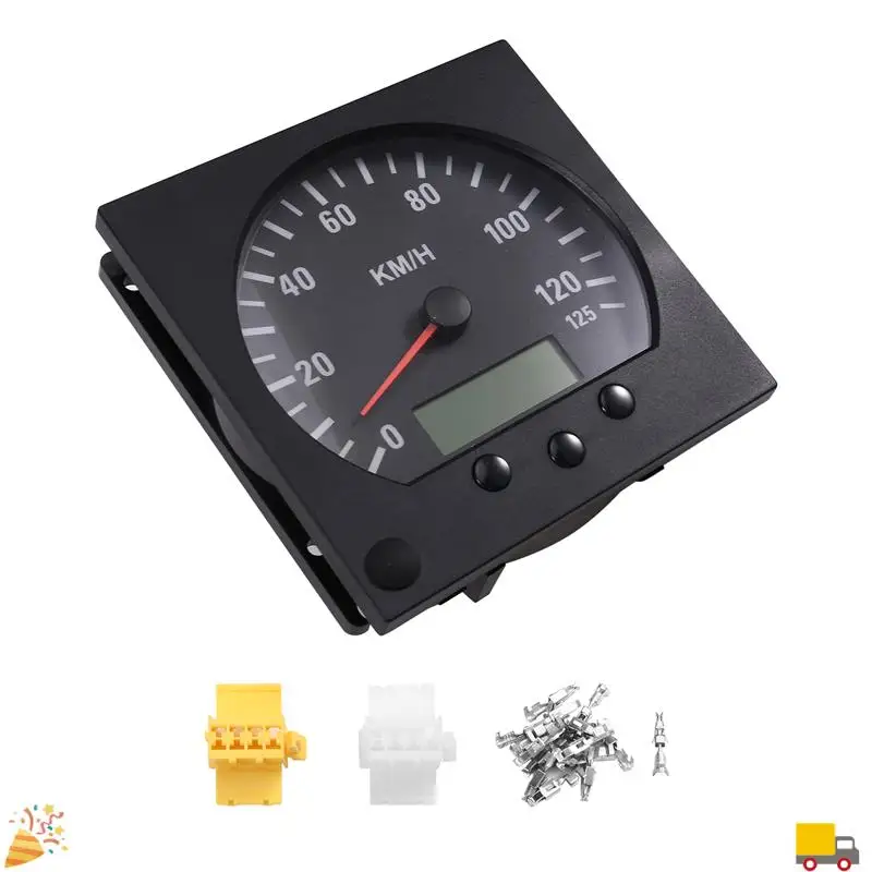 عداد المسافات العالمي بإضاءة خلفية 140 مللي متر قطر شاحنة عداد السرعة 0-125 كم/ساعة 9-36 فولت نظام إمدادات الطاقة الخلفية #3
