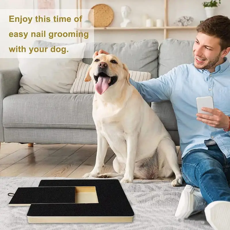 Dog Nail Scratchboard Adjustable Wooden Scratching Board For Nail Trimming Comfortable Self Scratcher Toy Pet Grooming