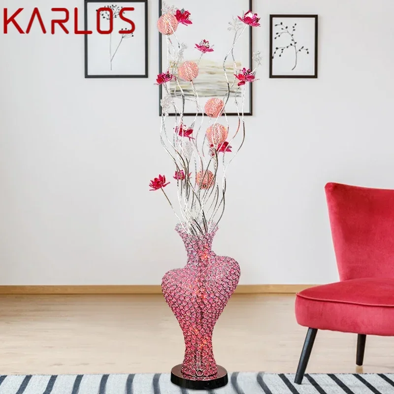 KARLOS Modern Floor Lamp Fashionable Art Iiving Room Bedroom Wedding Aluminum Wire LED Decorative Standing Light