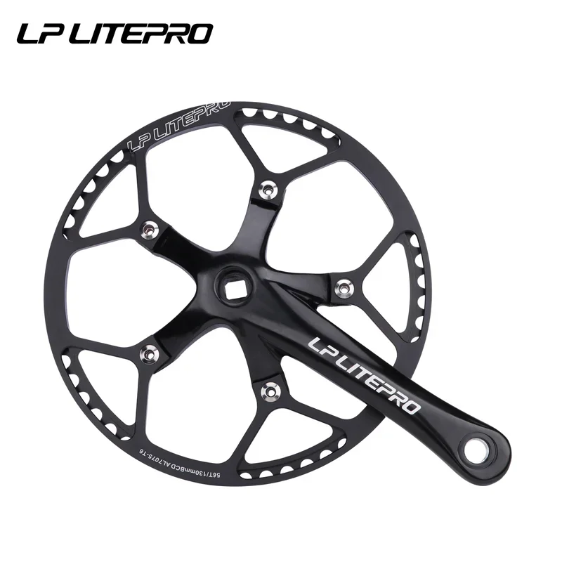 Litepro Square Connecting Rods Crankset 130 BCD Chainring 45T 47T 53T 56T 58T Bicycle Crank and Chainwheel for Gravel Road Bike