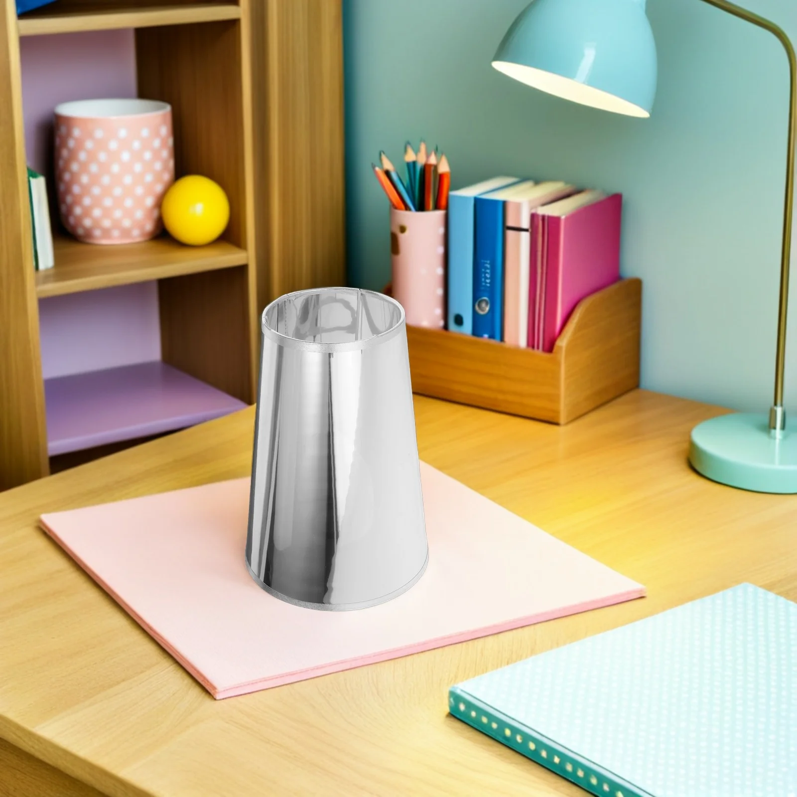 

18Cm Bottom X 12Cm Lamp Shade Iron Table Lamp Cover Retro Style Soft Light Diffusion for Home Hotel Bedroom Decor