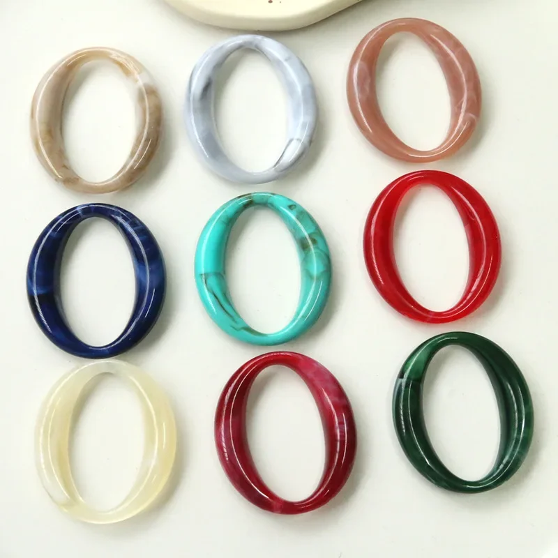 5pcs Japanese color smudge hollow circle oval box diy resin accessories earrings hairpin    material wholesale