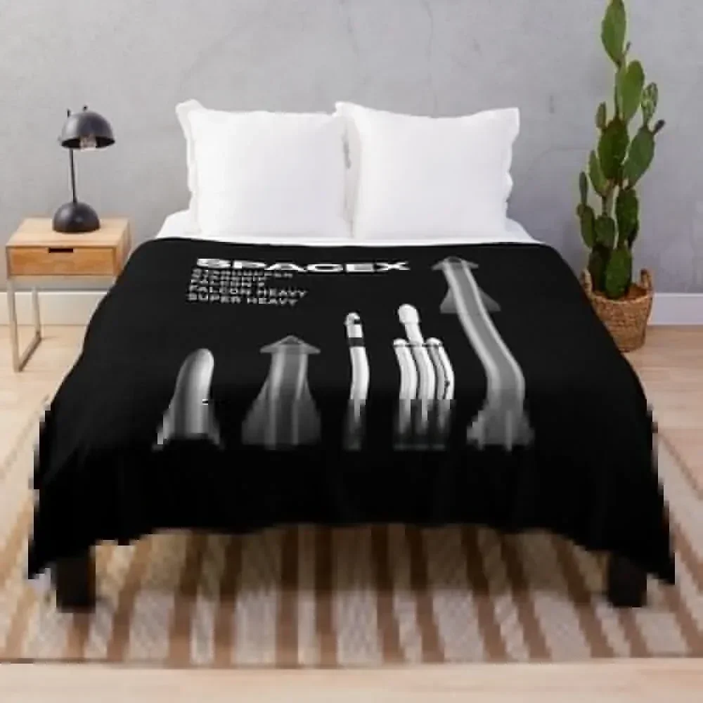 

SpaceX Rockets - Starship, Super Heavy, Falcon 9, Falcon Heavy Line Up Throw Blanket No Pilling Soft Warm Blanket for Bed