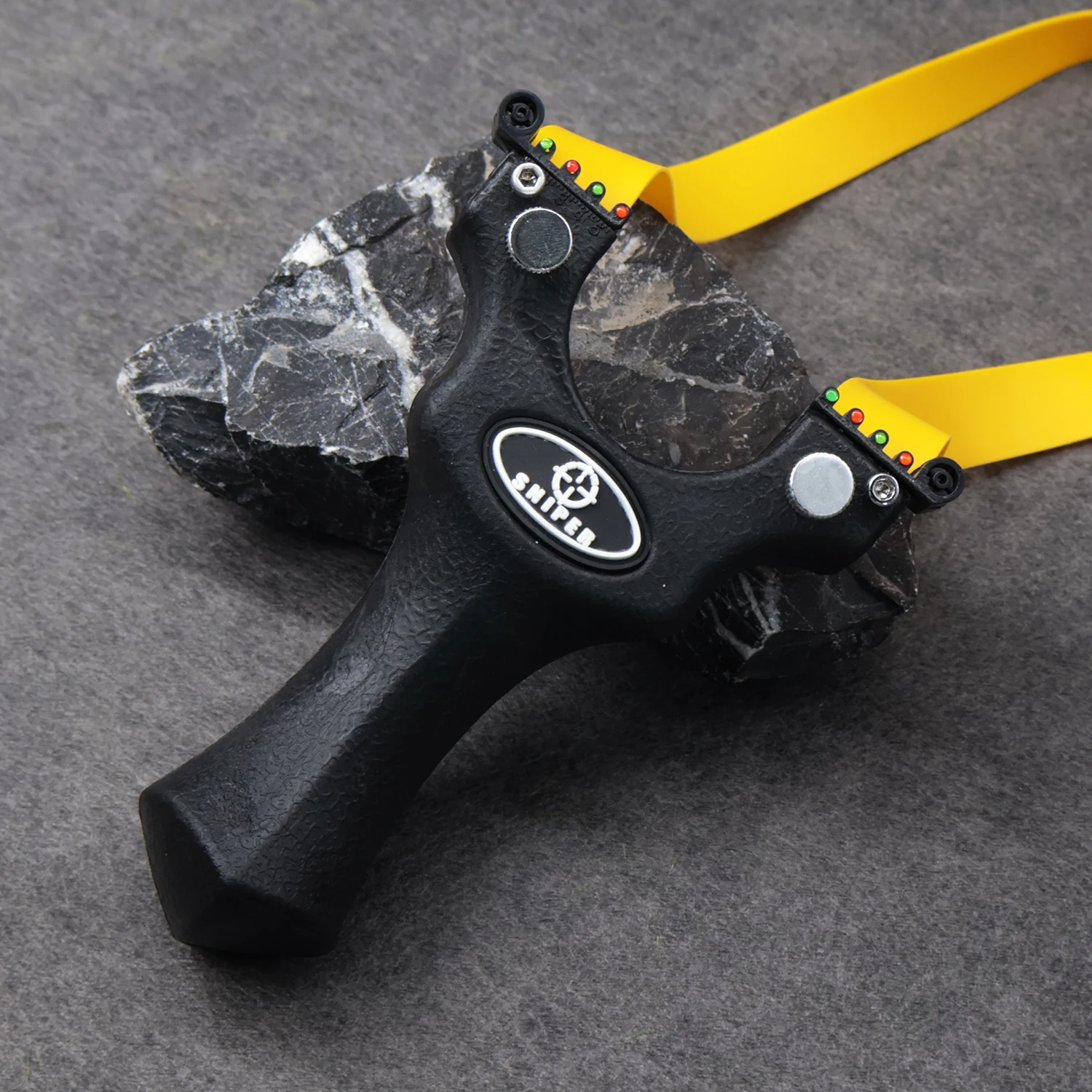 

High-quality Black Resin Slingshot Non-slip Matte Texture OTT Slingshot Sturdy Portable Hunting Shooting Sling