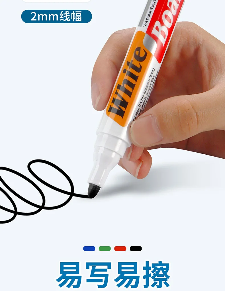 Whiteboard-Marker-Set, mit Tafellöscher, nachfüllbar, sicher, ungiftig, hohe Kapazität, für Büro, Besprechungen und Bildungszwecke – Detail 5
