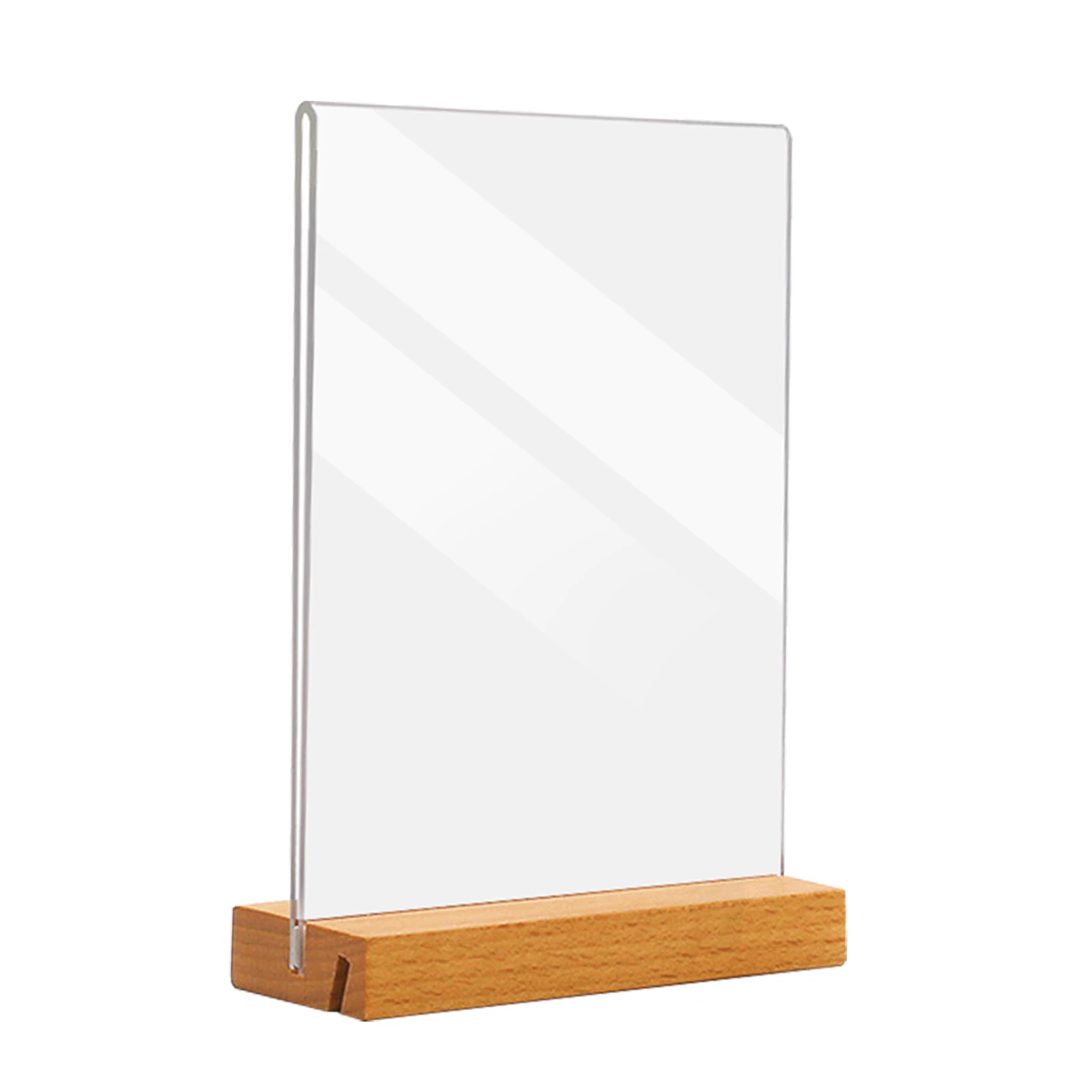 Sign Holder Wood Base Office Restaurants Store Menu Picture Frame Desktop For Table Top Dual Use T L Shape A4 A5 Double Sided