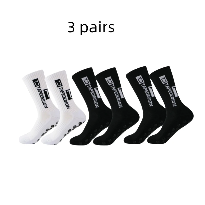 3 Pairs New Anti Slip Football Socks For Men\'s Outdoor Sports Grip Football Socks 39-45