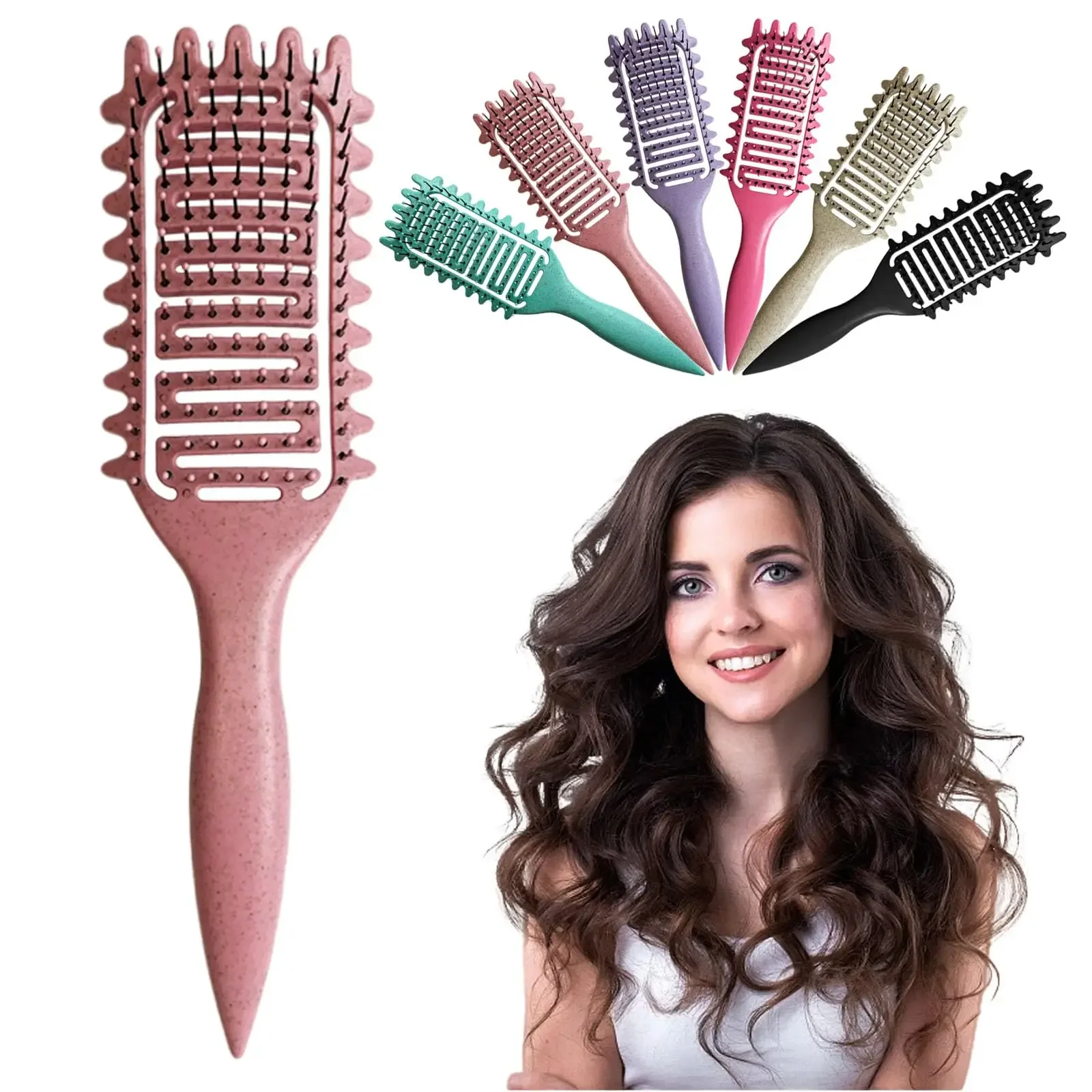 Curl Define Styling Brush Hollow Out Detangling Hair Brush Tangled Wet Curly Hair Comb Shaping Curls Barber Hairdressing Tools