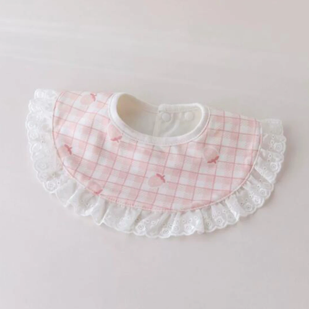 Waterproof Baby Bibs And Burp Cloths Lace Round Neck Rotatable Infant Girl Feeding Bib Larger Size Saliva Towel Newborn Slabber