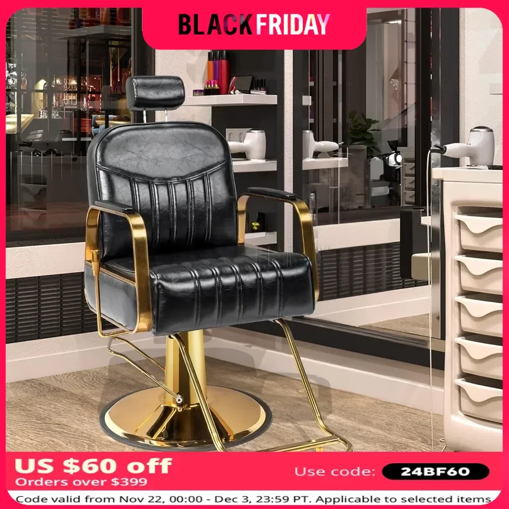 Salon Chair with Reclining Back Stylist Chairs Barber Chairs Heavy Duty Hair Chair