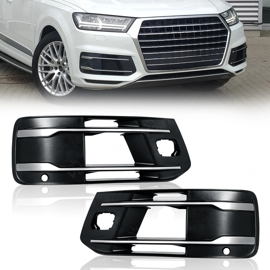 

Левая/правая крышка противотуманной фары для Audi Q7 2016 2017 2018 2019, передняя противотуманная фара, черная решетка, рамка 4M0807681T 4M0807682T, автомобильные аксессуары