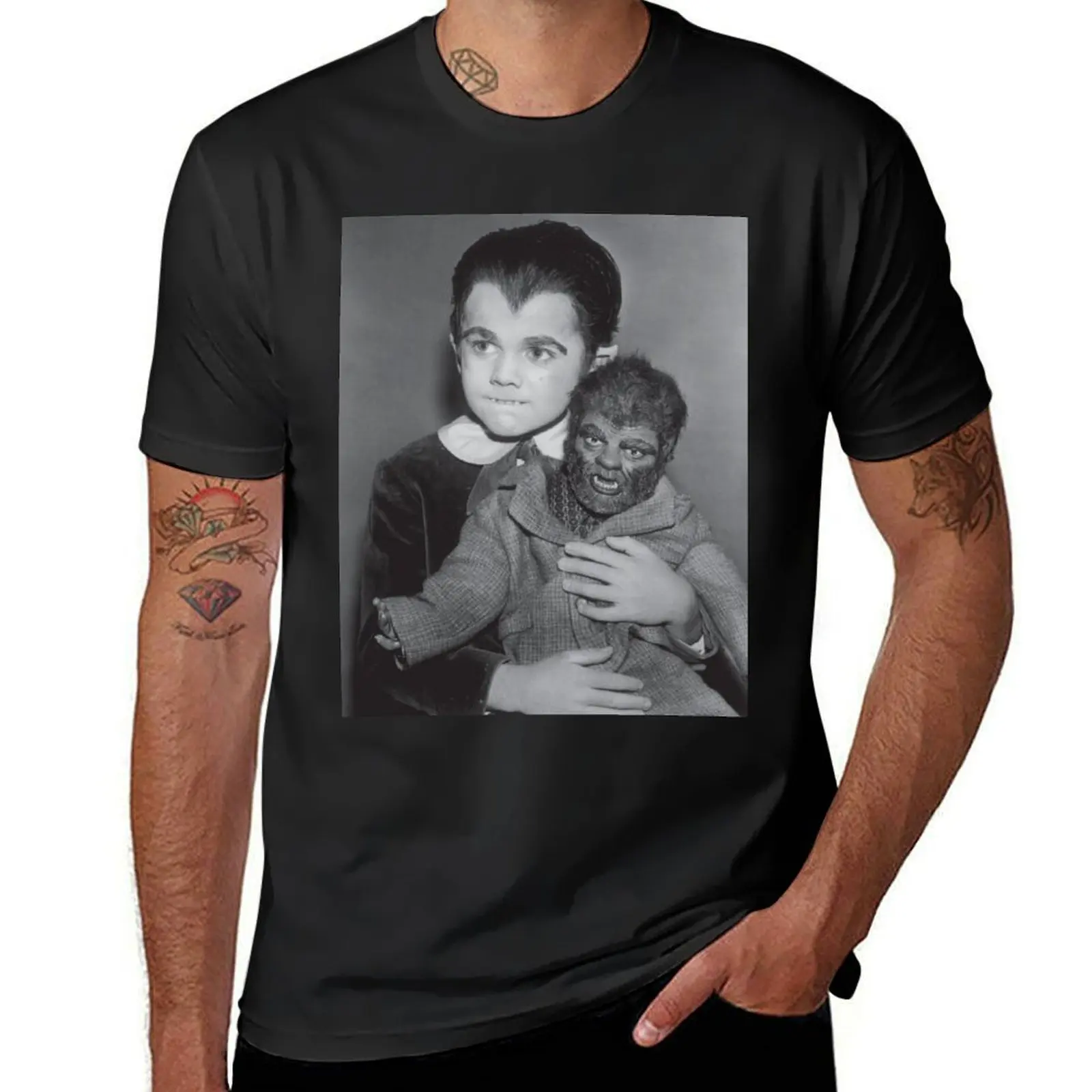 

Eddie Munster with Woof Woof T-Shirt tees Aesthetic clothing customs vintage plain white t shirts men