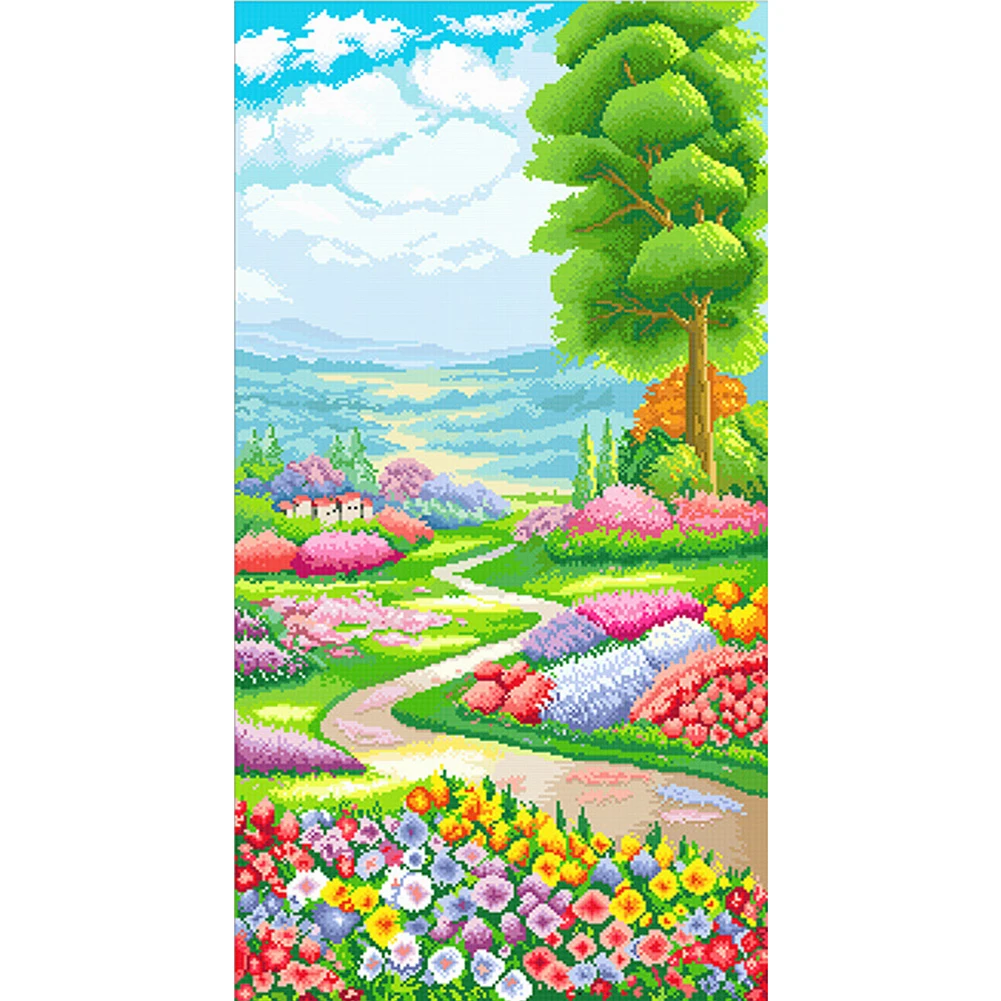 

Secret Garden Printed Cross Stitch Kit 50x90cm DIY 11CT Thread Art Needlework
