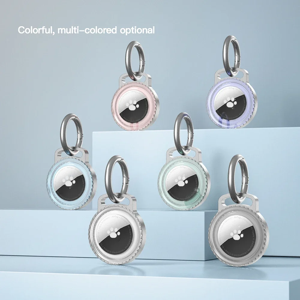 

For Airtag Case Titanium Aluminum Keychain Holder Waterproof Hard Protective Cover Lightweight Durable Metal Shell PC