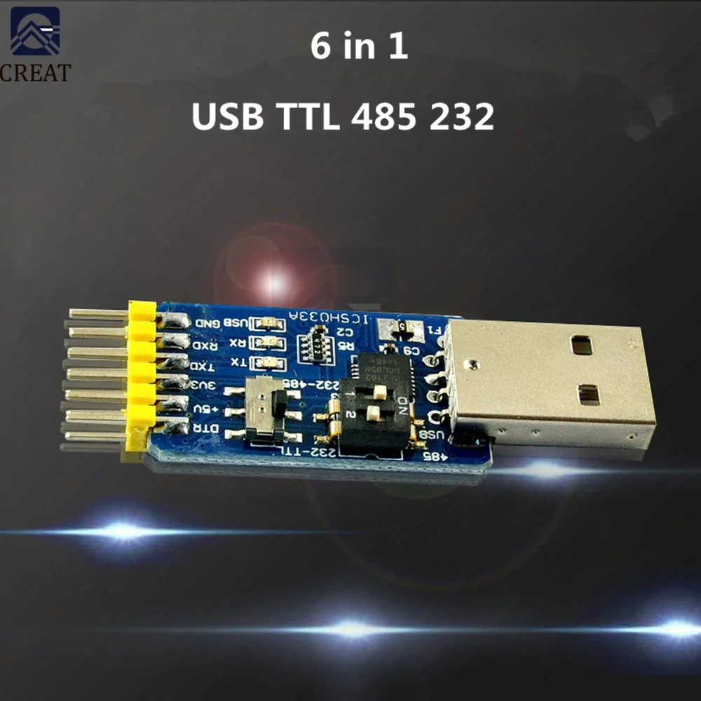 USB CP2102 to TTL RS232 USB TTL to RS485 Mutual Convert 6 in 1 Convert Module Board