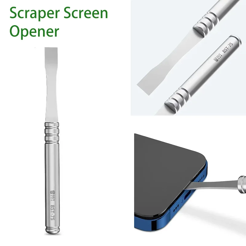 BST-75 Universal Screen Opener Ultra Thin Disassembly Blade For Mobile Phone Repairing Opening Tools Spudger Metal Crowbar Tools