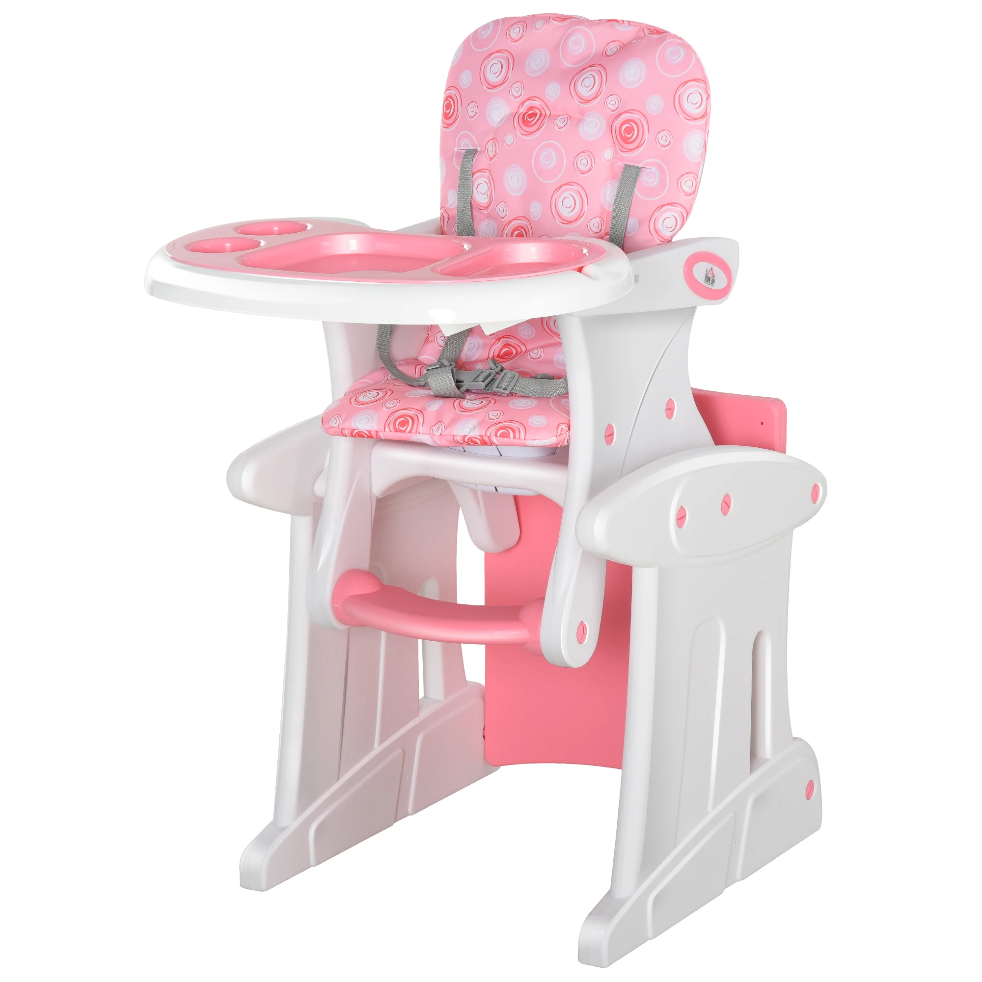 HOMCOM 3-in-1 baby Trona 6 months old multifunctional adjustable 3-way backrest 57x59x105 cm