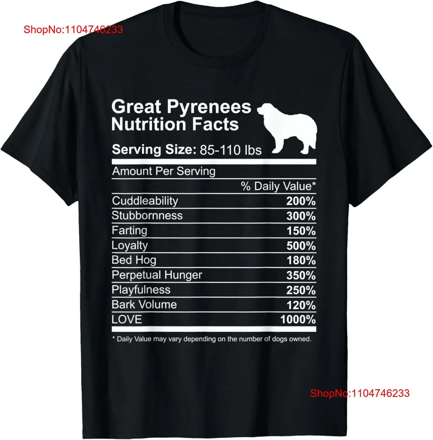 Camiseta divertida de grandes pirineos, información nutricional, amante de los perros, PYR, mamá, vintage, lavada, ropa de calle elegante, gráfico estirado para hombre