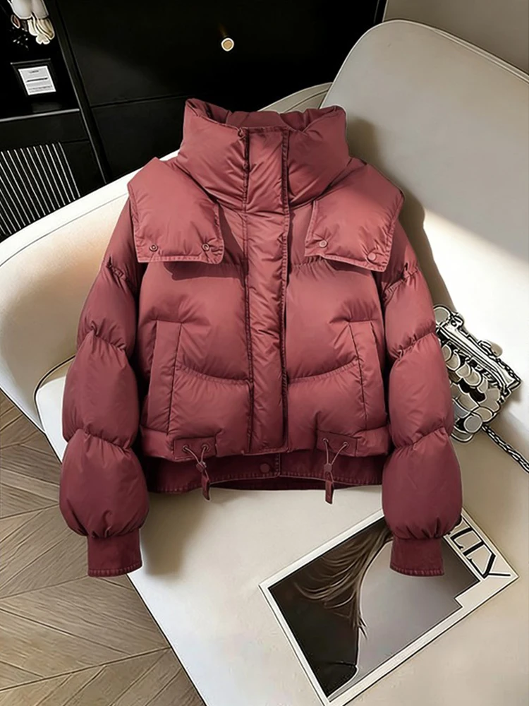 

Женская утепленная модная хлопковая куртка с капюшоном, зима 2025, новая модель, очень милая, с комбинированными вставками, легкая хлопковая верхняя одежда