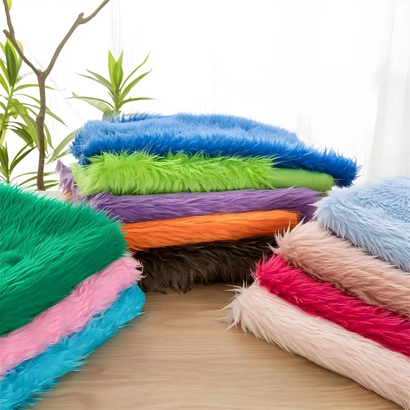 

DIY Craft Supplies Materials 3cm Washed Rabbit Fur Fabric for Doll Making with Short Plush and Cotton White black green blue