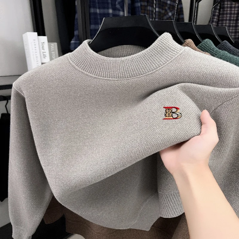 

High end men's autumn and winter new knitted comfortable sweater fashion classic brand letter embroidered warm pullover sweater