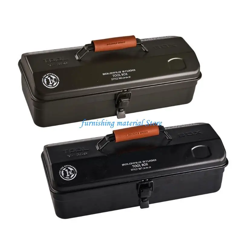 

Y5GD Iron Camping Tool Organizers with Moisture Resistant Paint and Soft Dividers Comfortable PU Handle For Home Outdoor Use