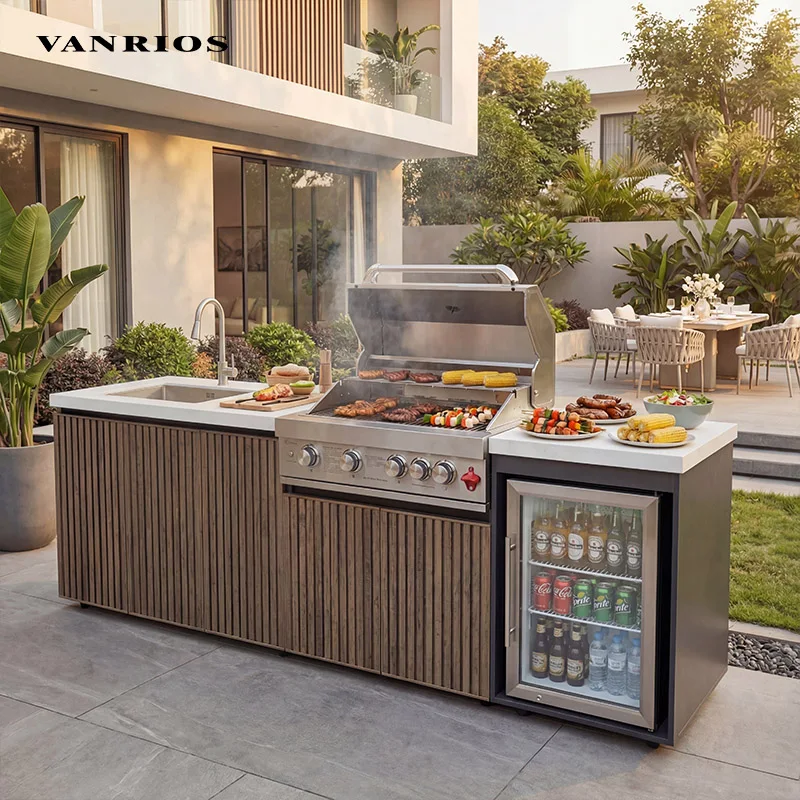 Waterproof and Weatherproof Easy-Assemble Outdoor BBQ Kitchen Set