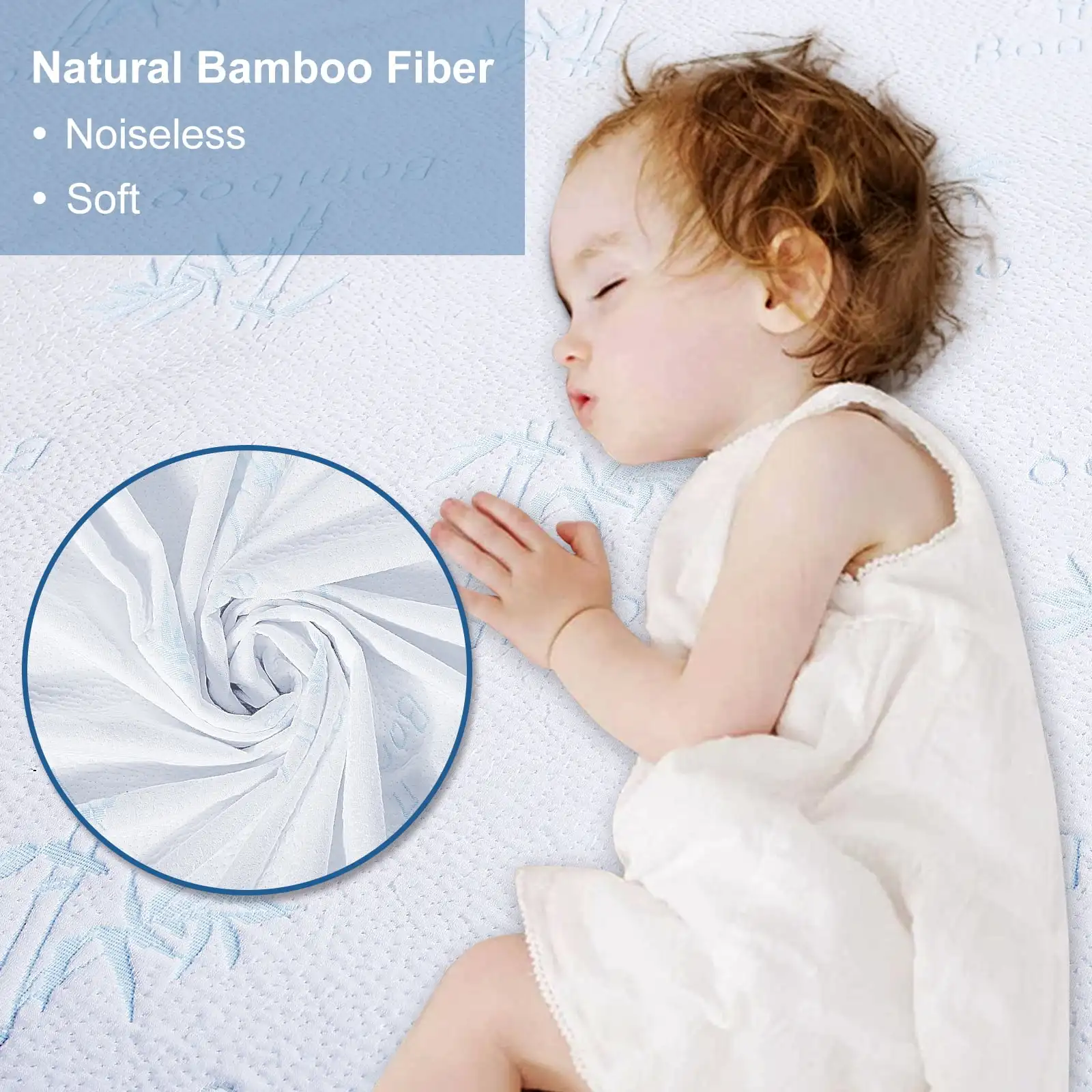 Crib Mattress Protecror Bamboo Viscose Breathable Crib Mattress Pad Cover with Deep Pocket