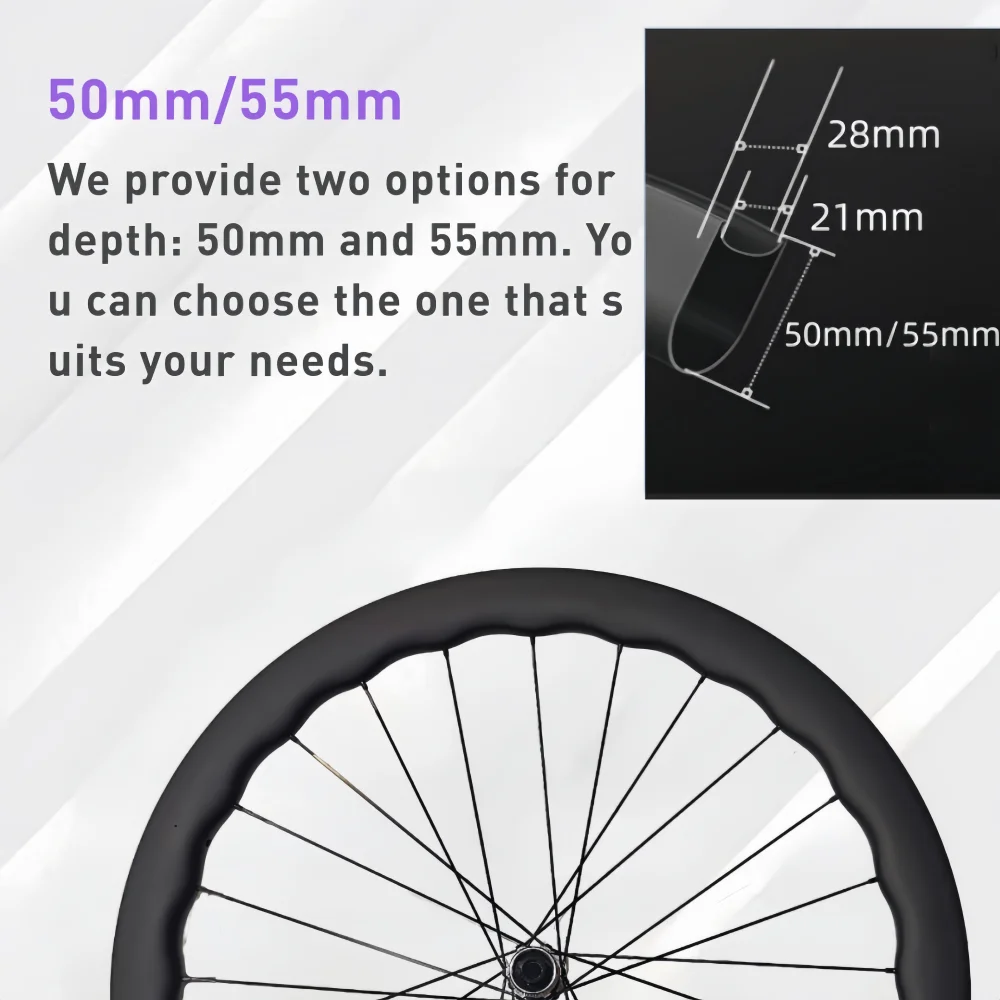 2024  Full Carbon Bike Wheelset Super Light 700C Road BikeTubless Clincher Disc Brake Road Ratchet 36T Hub Bicycle Rims Parts