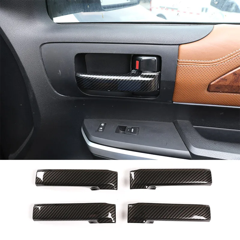 

For Toyota Tundra/Sequoia 2007-2021 ABS Carbon Fiber Car Door Inner Door Handle Cover Decorative Stickers Car Accessories